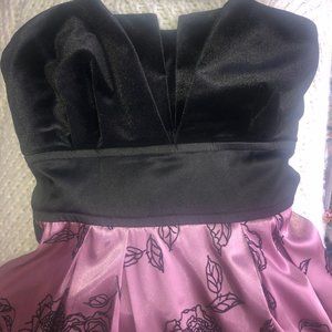Teeze Me Black Velvet and Floral Dress